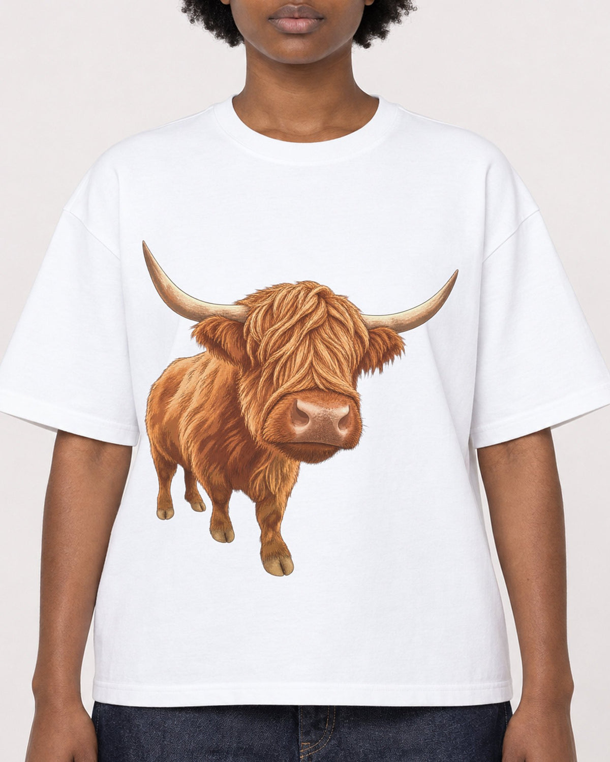 Mockup Boxy Heavyweight Tee White female close-up 14