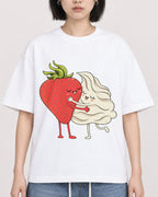 Mockup Boxy Heavyweight Tee White female close-up 11