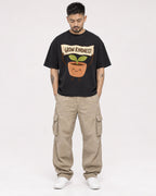 Mockup Boxy Heavyweight Tee Black male full-body 12