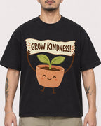 Mockup Boxy Heavyweight Tee Black male close-up 12