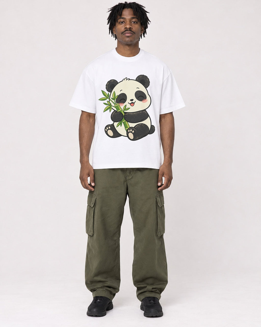 Mockup Boxy Heavyweight Tee White male full-body 04
