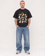 Mockup Boxy Heavyweight Tee Black male full-body 18
