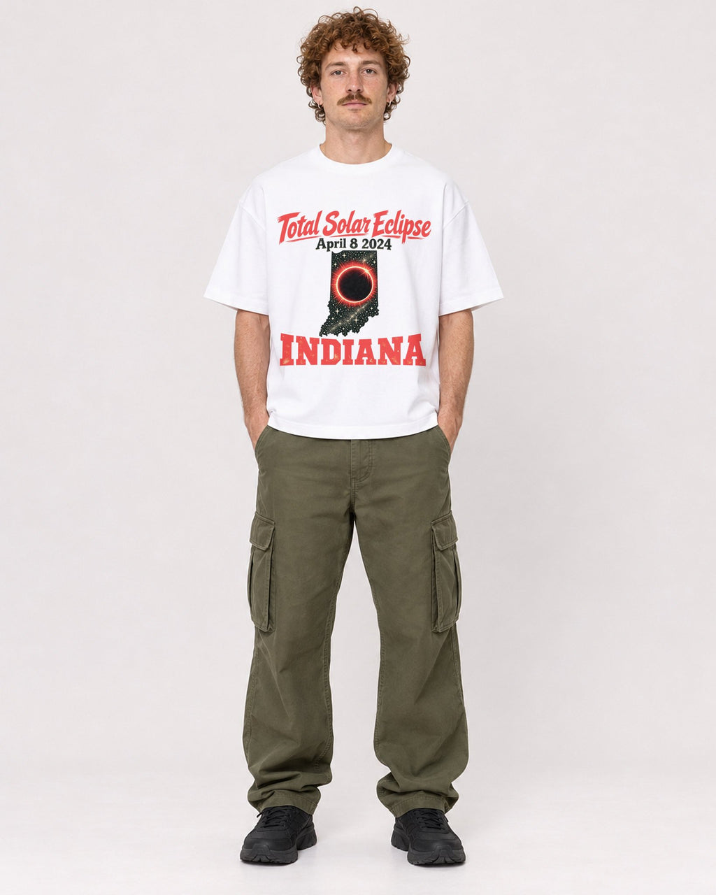 Mockup Boxy Heavyweight Tee White male full-body 09