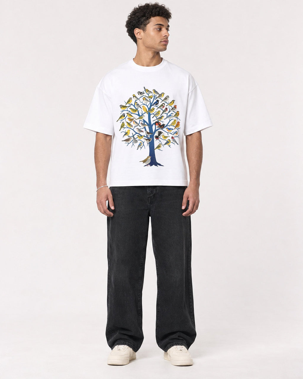 Mockup Boxy Heavyweight Tee White male full-body 10