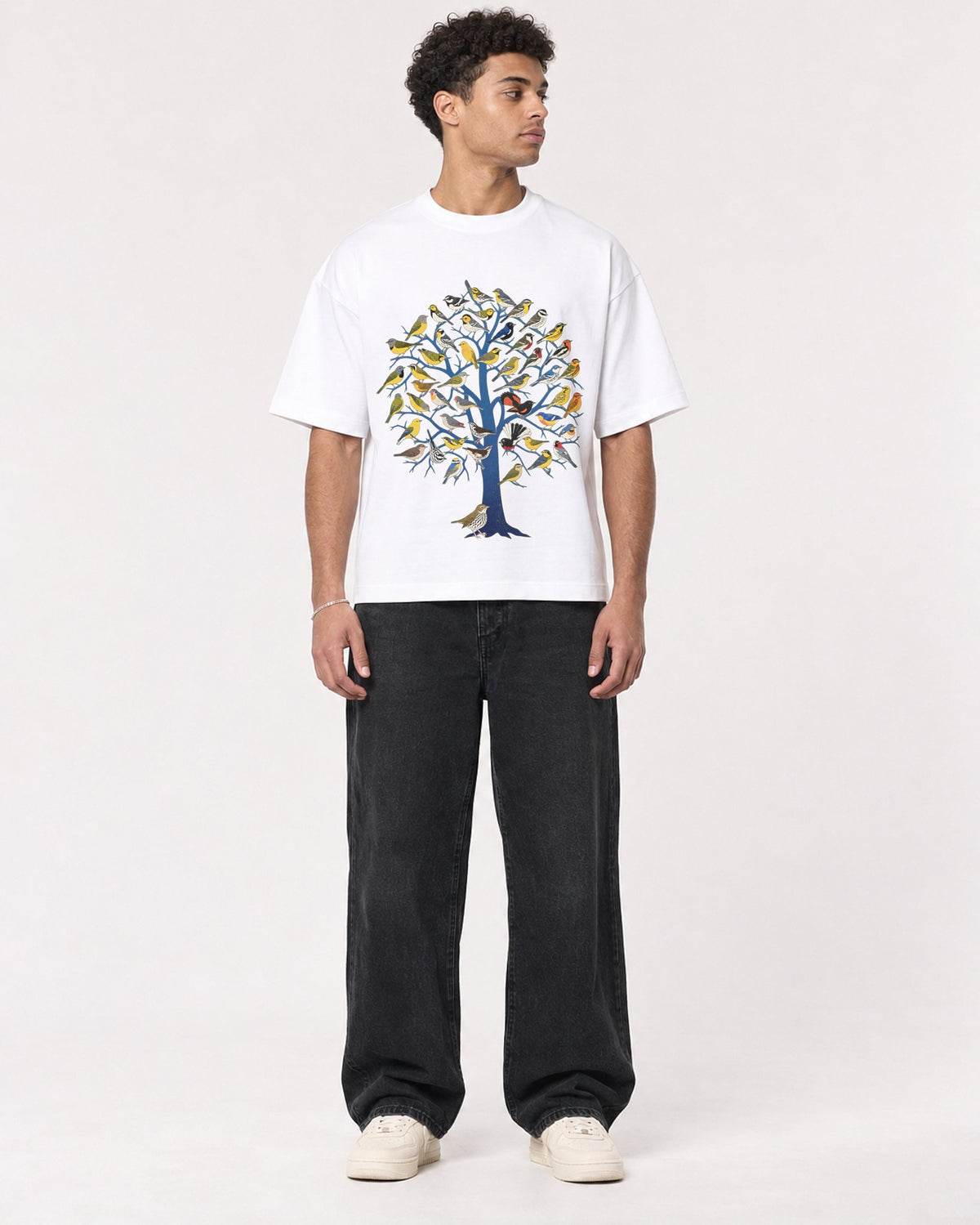 Mockup Boxy Heavyweight Tee White male full-body 10