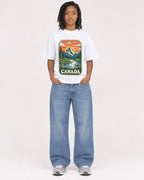 Mockup Boxy Heavyweight Tee White female full-body 15