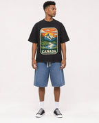 Mockup Boxy Heavyweight Tee Black male full-body 15