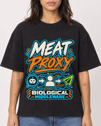 Mockup Boxy Heavyweight Tee Black female close-up 36