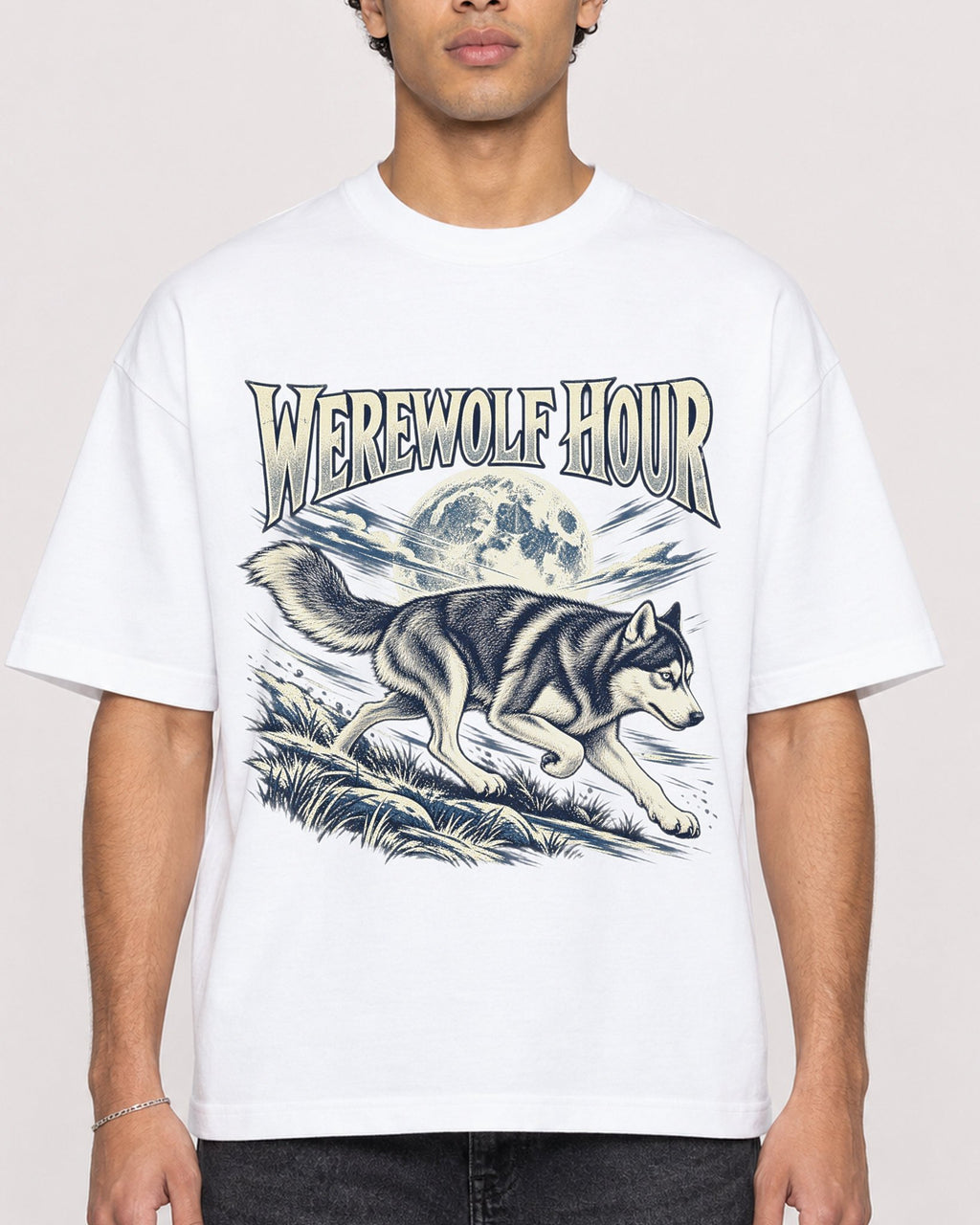 Mockup Boxy Heavyweight Tee White male close-up 10