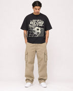 Mockup Boxy Heavyweight Tee Black male full-body 36