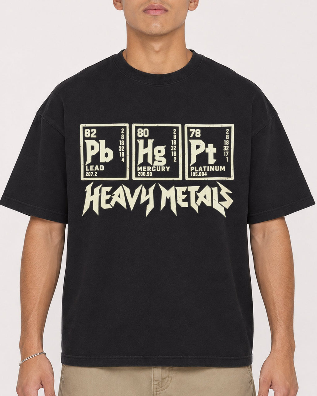Mockup Boxy Heavyweight Tee Black male close-up 16