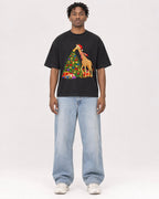 Mockup Boxy Heavyweight Tee Black male full-body 05