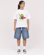 Mockup Boxy Heavyweight Tee White female full-body 16