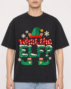 Mockup Boxy Heavyweight Tee Black male close-up 21
