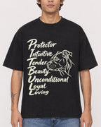 Mockup Boxy Heavyweight Tee Black male close-up 06