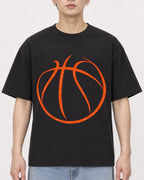 Mockup Boxy Heavyweight Tee Black male close-up 01