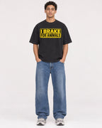 Mockup Boxy Heavyweight Tee Black male full-body 10