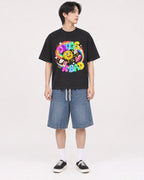Mockup Boxy Heavyweight Tee Black male full-body 11