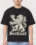 Mockup Boxy Heavyweight Tee Black male close-up 13