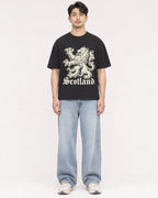 Mockup Boxy Heavyweight Tee Black male full-body 13