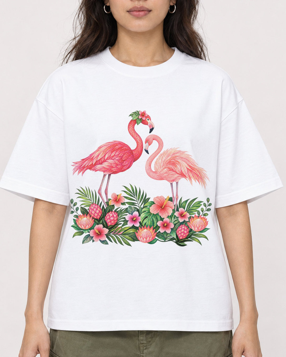 Mockup Boxy Heavyweight Tee White female close-up 02
