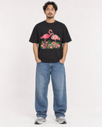 Mockup Boxy Heavyweight Tee Black male full-body 02