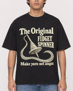 Mockup Boxy Heavyweight Tee Black male close-up 06