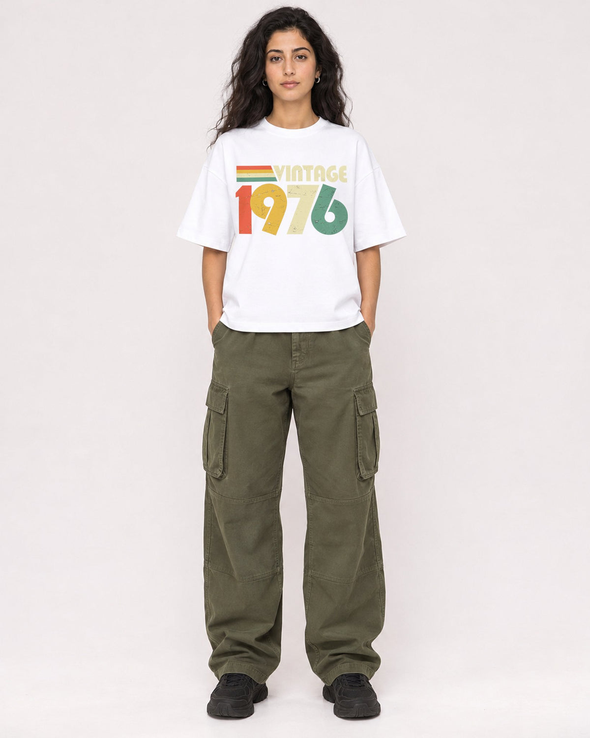 Mockup Boxy Heavyweight Tee White female full-body 07