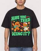 Mockup Boxy Heavyweight Tee Black male close-up 06