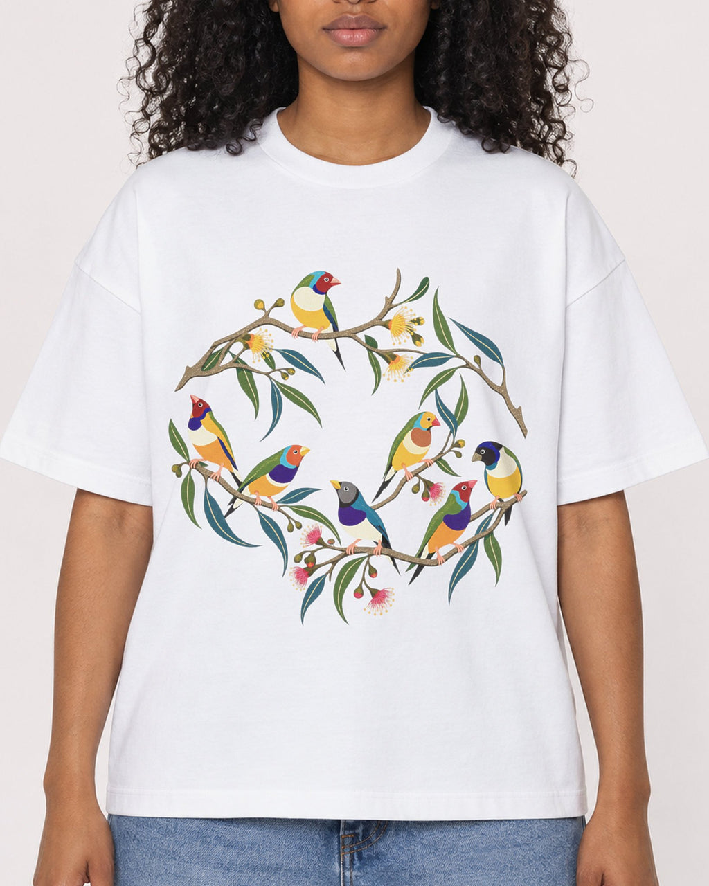 Mockup Boxy Heavyweight Tee White female close-up 05