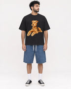 Mockup Boxy Heavyweight Tee Black male full-body 07