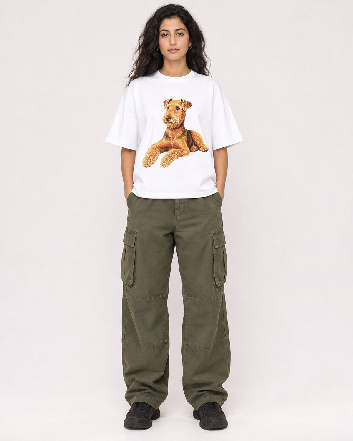 Mockup Boxy Heavyweight Tee White female full-body 07
