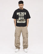 Mockup Boxy Heavyweight Tee Black male full-body 12