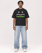 Mockup Boxy Heavyweight Tee Black male full-body 05