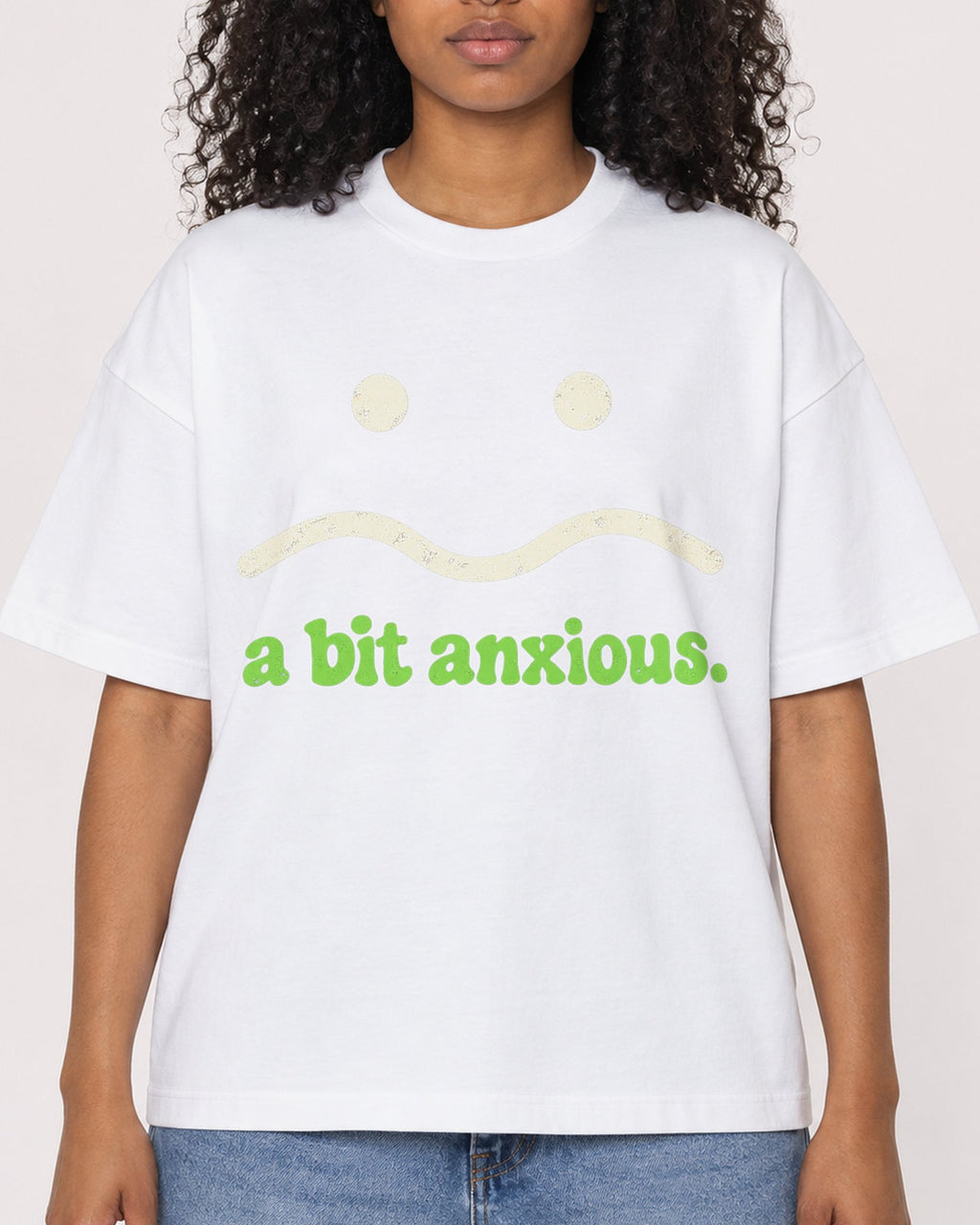 Mockup Boxy Heavyweight Tee White female close-up 05