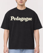 Mockup Boxy Heavyweight Tee Black male close-up 13