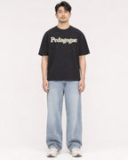 Mockup Boxy Heavyweight Tee Black male full-body 13