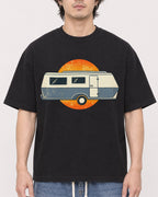 Mockup Boxy Heavyweight Tee Black male close-up 03