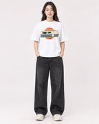 Mockup Boxy Heavyweight Tee White female full-body 03