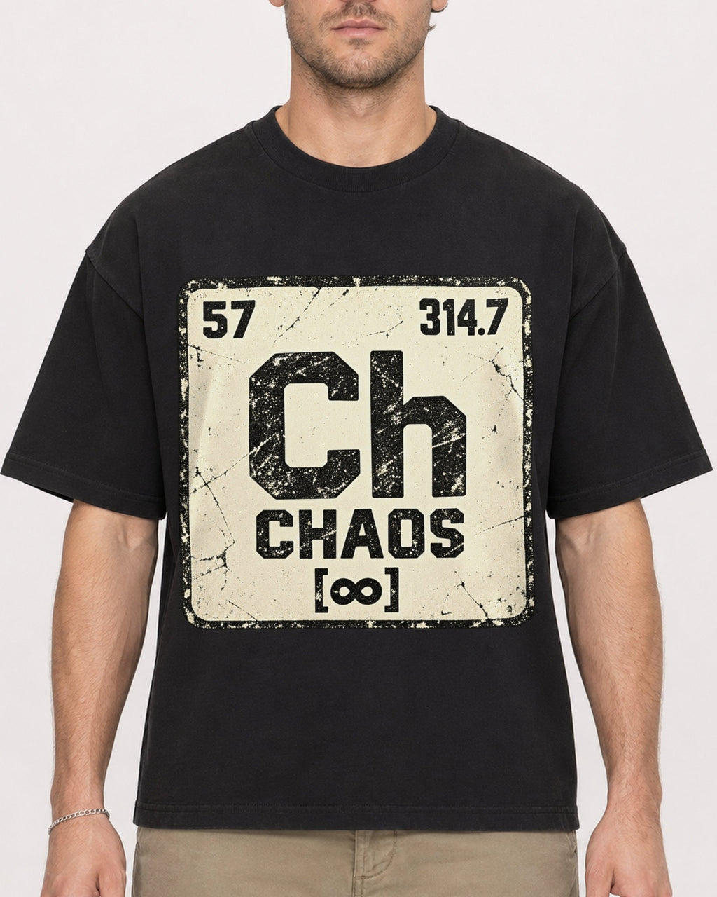 Mockup Boxy Heavyweight Tee Black male close-up 08