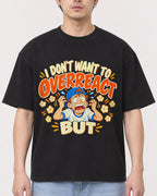 Mockup Boxy Heavyweight Tee Black male close-up 13
