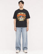 Mockup Boxy Heavyweight Tee Black male full-body 13