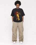Mockup Boxy Heavyweight Tee Black female full-body 14