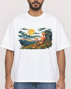 Mockup Boxy Heavyweight Tee White male close-up 07