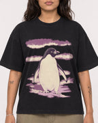 Mockup Boxy Heavyweight Tee Black female close-up 06
