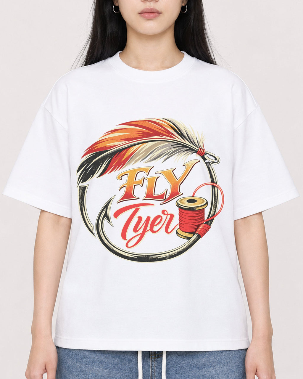 Mockup Boxy Heavyweight Tee White female close-up 01