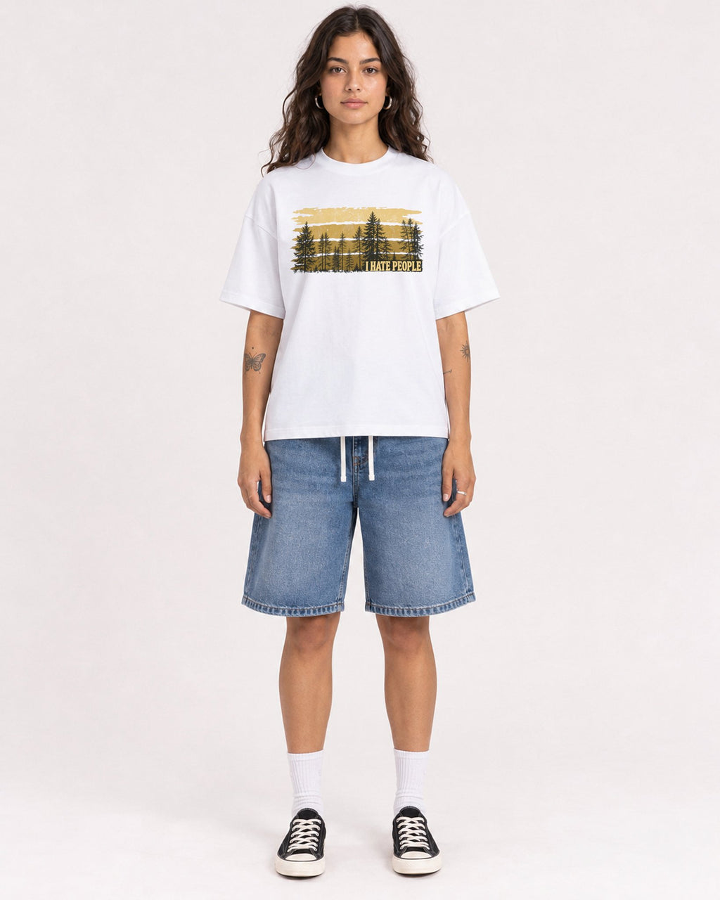 Mockup Boxy Heavyweight Tee White female full-body 06
