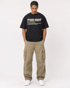 Mockup Boxy Heavyweight Tee Black male full-body 40