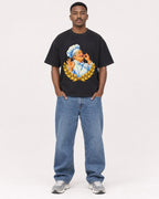 Mockup Boxy Heavyweight Tee Black male full-body 14