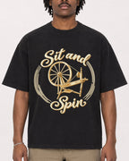 Mockup Boxy Heavyweight Tee Black male close-up 04